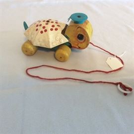 Vintage Fisher Price Tiny Tim Turtle Toy, 6" L.