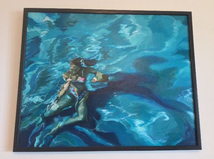 "Beautiful Swimmer" by Jean Evans Thomas, 31" x 25".