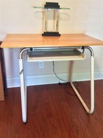 Contemporary Desk, 33" H x 42" W x 24" D. Desk Lamp.