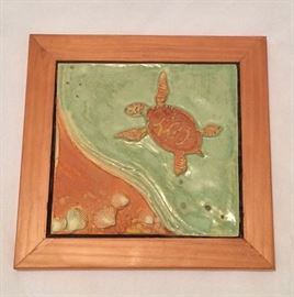 Jean Thomas, Turtle Tile, 7" x 7".
