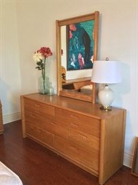 Thomasville Dresser and Mirror, 64" W x 30" H x 19" D. Mirror is 30" x 48".