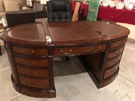 Leather Top Partners Desk
