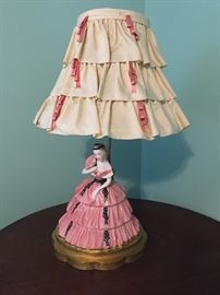 Figural Porcelain Lady Lamp
