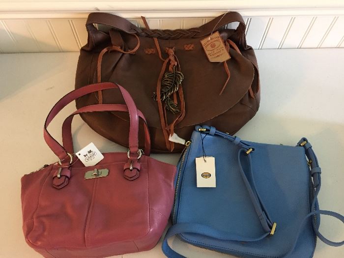 Coach, Lucky Brand, Fossil Handbags (with original tags)