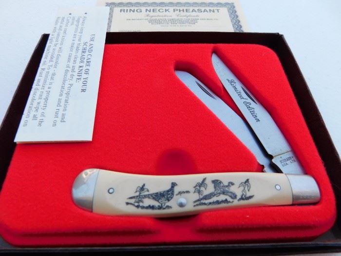Schrade Cutlery Ring Neck Pheasant Pocketknife in Box