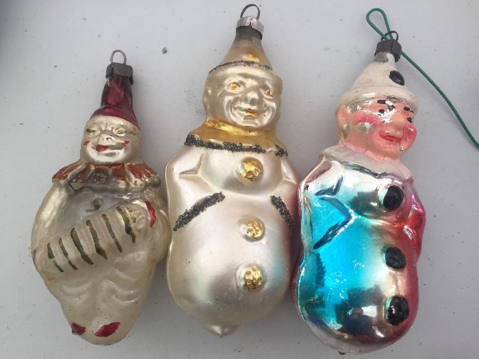 Vintage Clown Ornaments