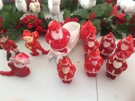 Vintage Santa and Elf Ornaments
