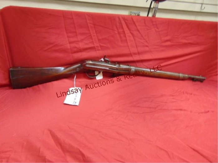 390 - J.H. Hall model 18 Type II - Schmidt Breech Loadmarked US 1839 Harpoer's Ferry .64 cal Marked JJ on left side stock, sling ring, has off set sites (missing ram rod) good metal patina stock has normal knicks & scratches