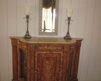 Stunning Marble Top Italian Inlaid Buffet