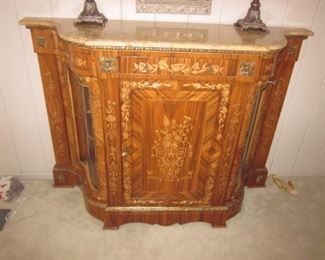 Stunning Marble Top Italian Inlaid Buffet