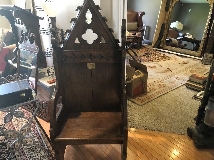 PAIR OF GOTHIC ALTER CHAIRS