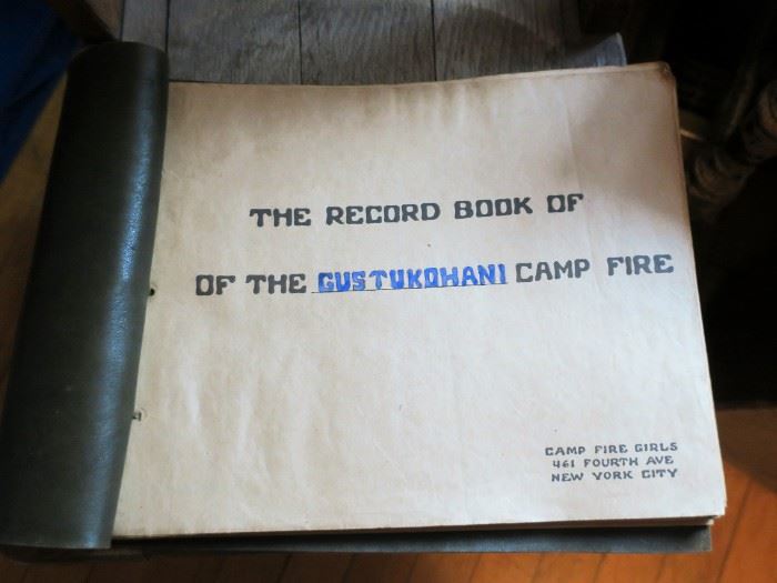 Campfire girls book with leather cover, early 1900's