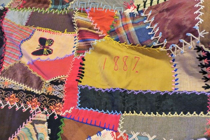 Crazy quilt from 1887 ~ Excellent!