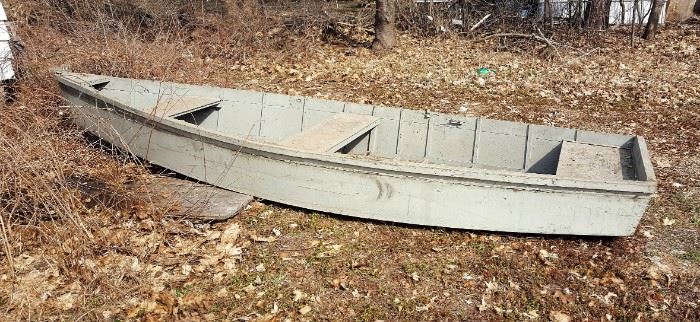 vintage homemade wooden boat