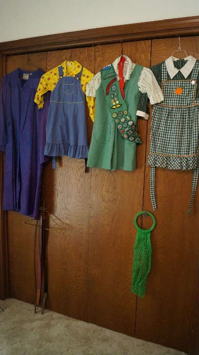 vintage girl clothing including Girl Scout uniform