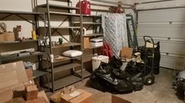 Garage shelving, Twin Trundle Bed, Misc Tools (not shown)