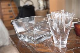 Crate and Barrel Krosno Poland Bowl and Vase