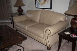 Light Cream Leather Sofa