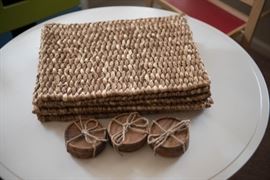 Crate and Barrel Kendari Placemat and Acacia Coaters