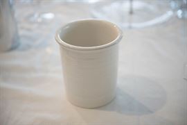 Crate and Barrel White Utensil Crock