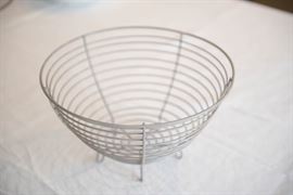 Crate and Barrel Grey Wire Basket