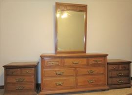 Stanley Furniture Dresser w/Mirror, matching Nightstands and Chest of Drawers
