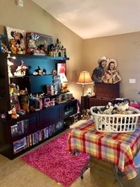 Disney Galore, and an amazing lit media/display cabinet!