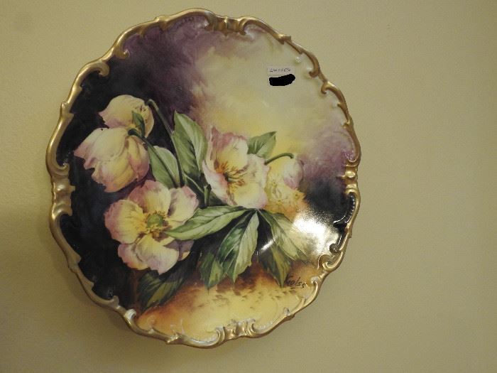 Artist signed, hand painted Limoges Charger