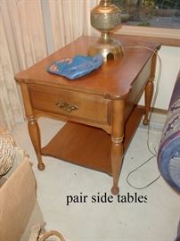 pair of end tables with drawer