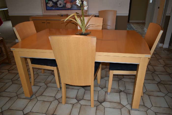 MODERN DINING TABLE W/6 CHAIRS