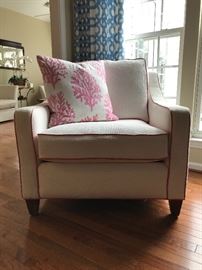 Lilly Pulitzer White Dune chair and pillow (pair)