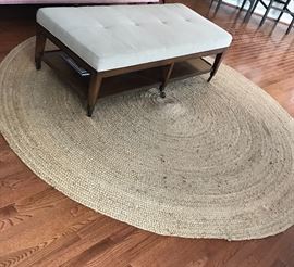 Alternate view of ottoman; Kerala jute area rug
