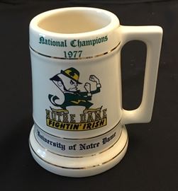Notre Dame '77 Championship stein