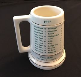 Back view of '77 championship stein