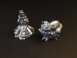 Alice and Cheshire Cat salt and pepper shakers