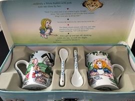 Alice in Wonderland tea cups and spoons