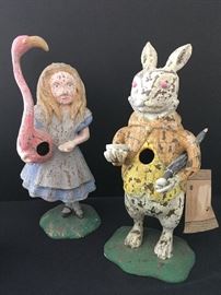 Christopher Blake statues Alice in Wonderland & White Rabbit