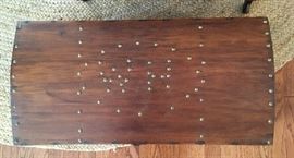 Top view of wooden chest