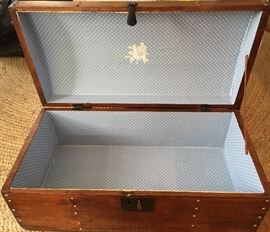 Interior view of wooden chest