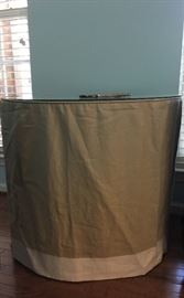 Round occasional table with linen skirt