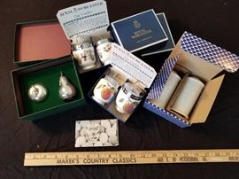 Collection of Egg coddlers and salt and pepper shakers. https://ctbids.com/#!/description/share/131955