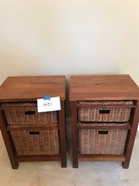 Two wood/ wicker nightstand. https://ctbids.com/#!/description/share/131973