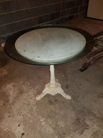 vintage metal base ornate table with round glass top https://ctbids.com/#!/description/share/132028