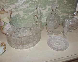 Much crystal and glassware including Vintage Bohemian, Waterford, EAPG and MORE 
