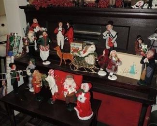 The basement is a CHRISTMAS show-room...BYERS-CHOICE Carolers ... we have over 50 to choose from! 