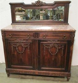 French marble top sideboard