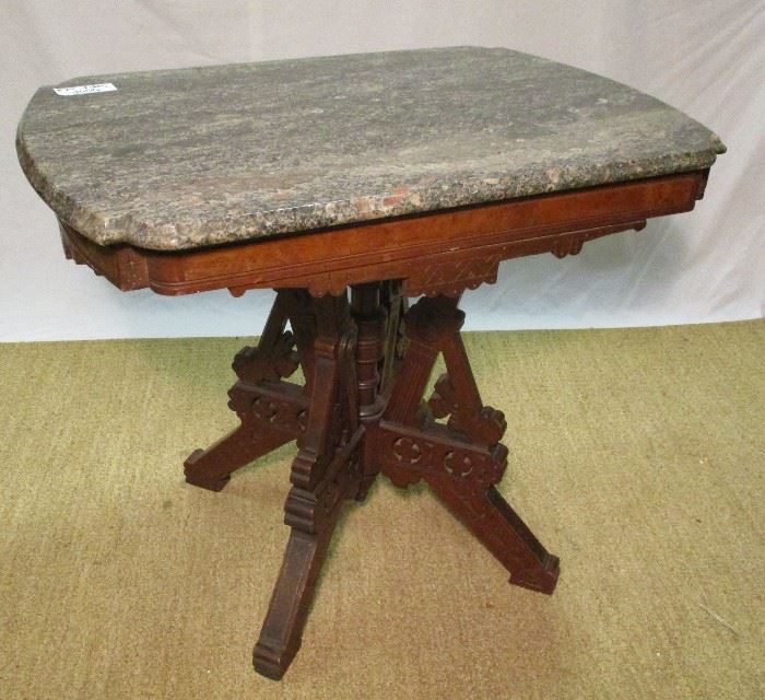 Victorian marble top side table.   Eastlake period