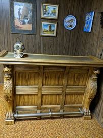 $100  Wood carved bar
