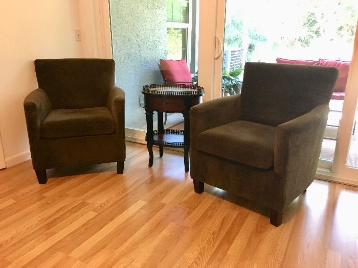 Pair Microfiber Chairs