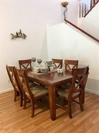 Expandable Dining Table. Two additional chairs not shown.